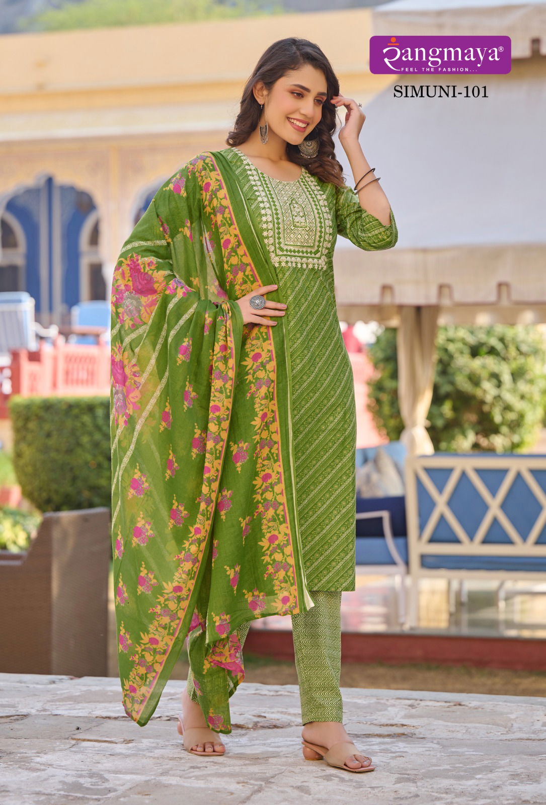 Simuni By Rangmaya Printed Cotton Kurti With Bottom Dupatta Wholesale Market In Surat